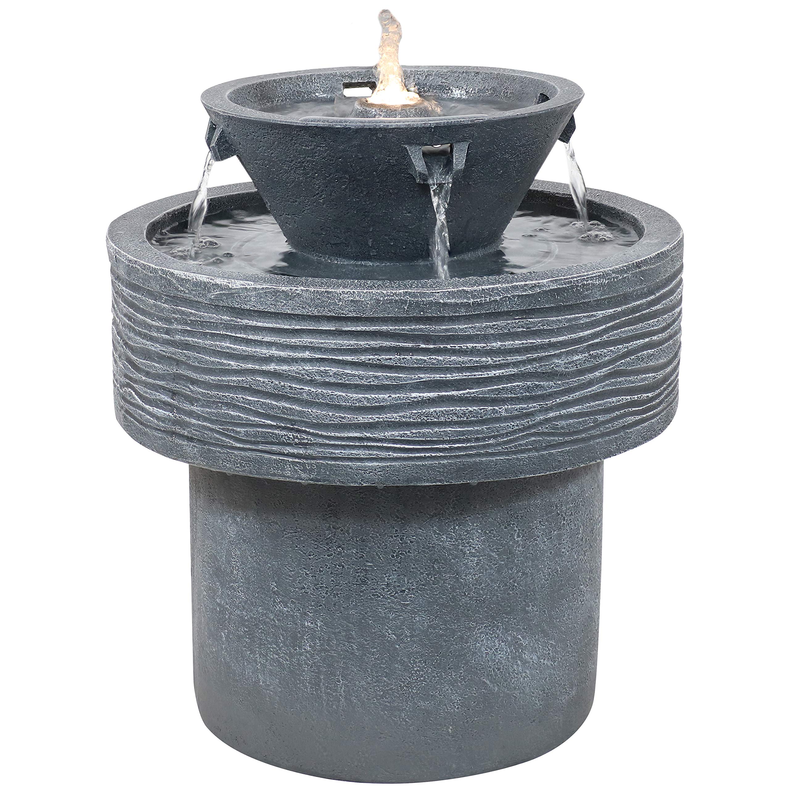 Buy Sunnydaze Tranquil Streams 20Inch 2Tier Outdoor Water Fountain