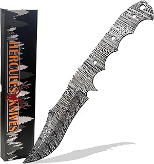 Custom Hand Forged Damascus Steel Blank Blade Tactical Hunting Knife Camping Blade Damascus Blade Billet Handmade Knife Making Supply - Hercules Knives