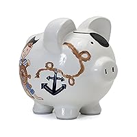 Vista 26 de Child to Cherish Cerdito de cerámica para niños, avión de papel