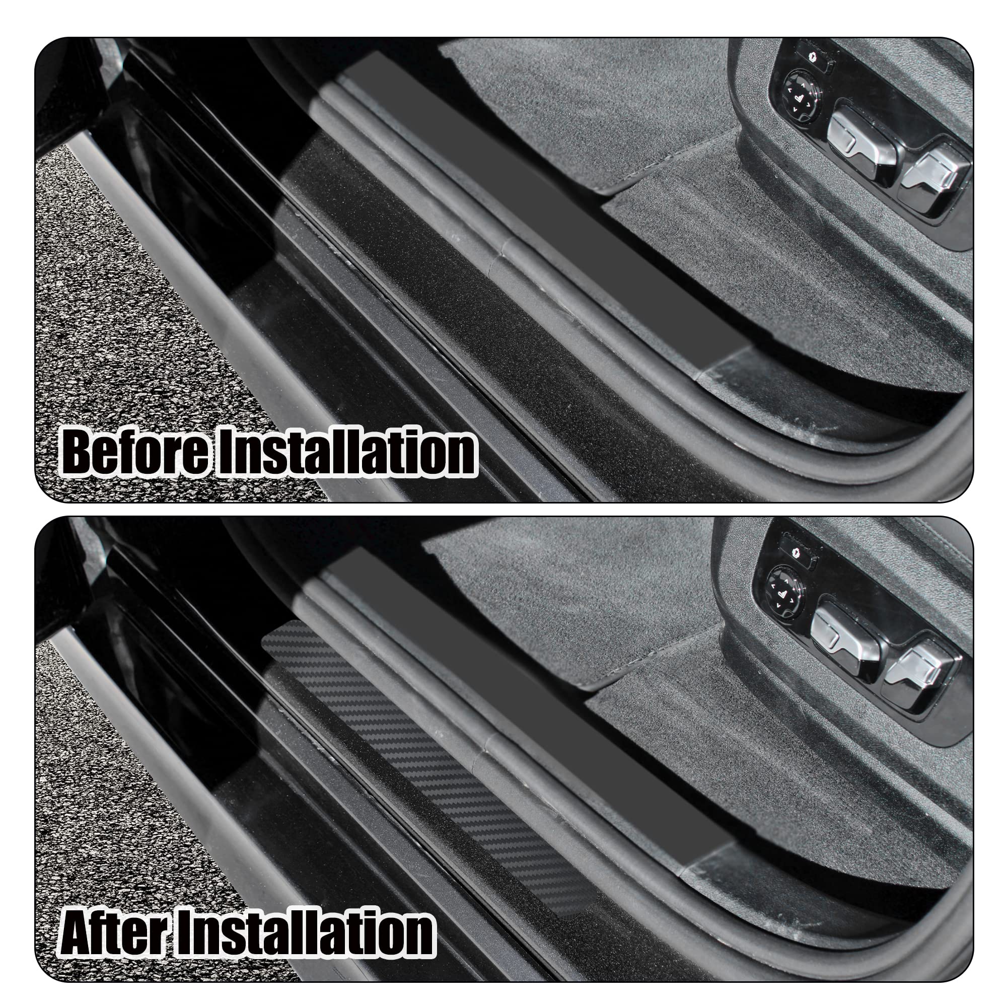 Film De Protection Bord De Porte Voiture – Motif Fibre Carbone Noir – 3 Mètres – PVC Acrylique – Anti-rayures Et Abrasion