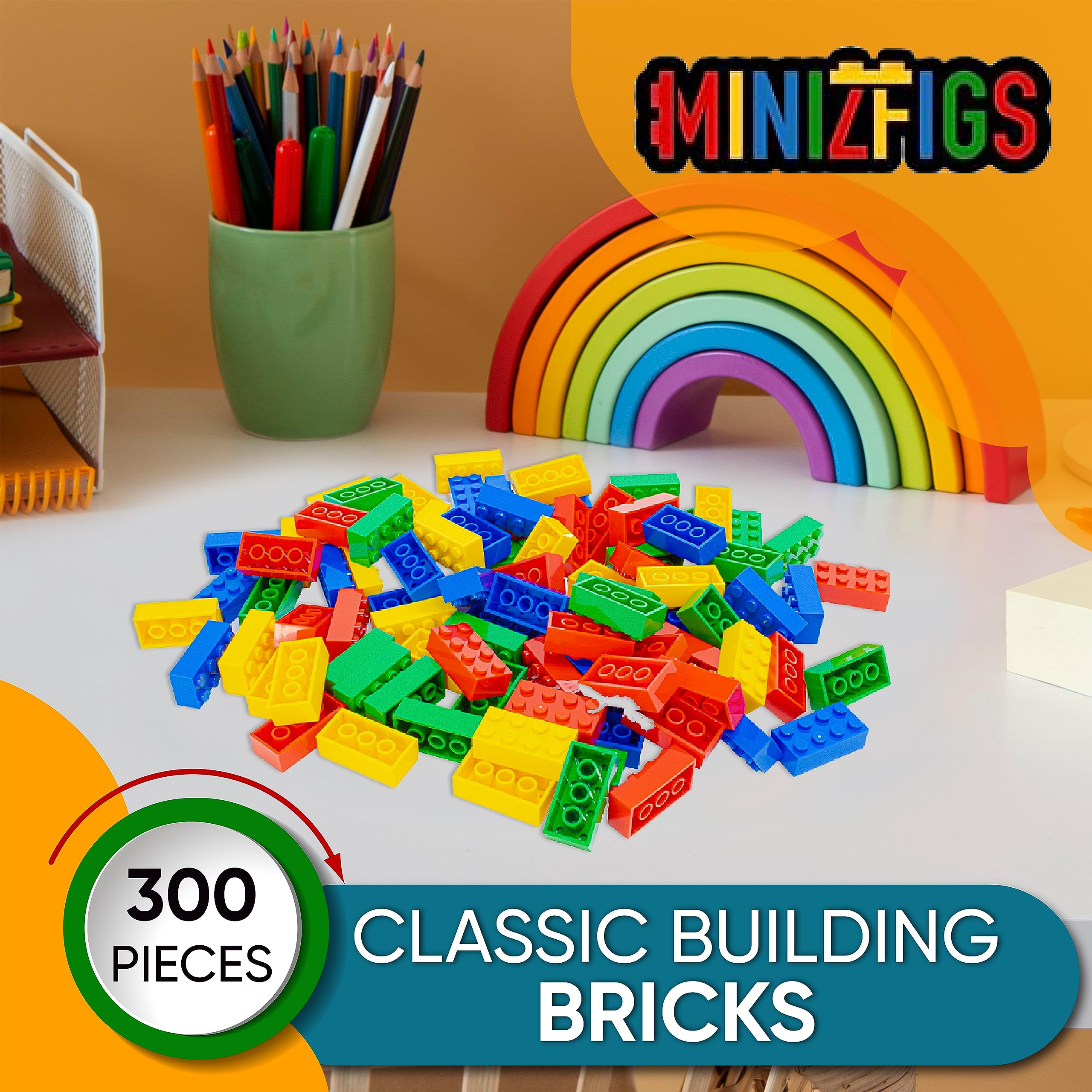 Snapklik.com : Minizfigs 2x4 Classic Building Bricks - 300 Pieces ...