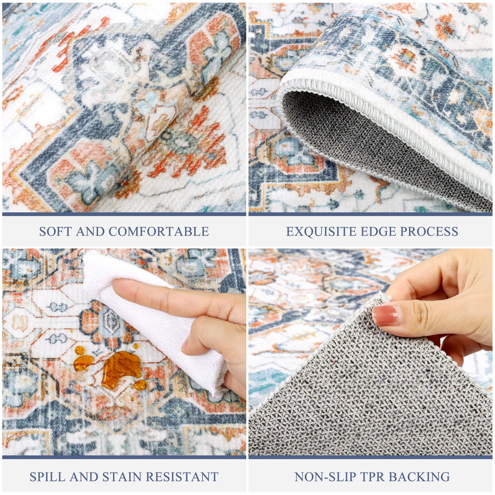 Pauwer Anti Fatigue Kitchen Mat Set - 2 Non Slip Mats, Cushioned Kitchen Rugs, Comfort Standing Mat, Farmhouse Waterproof PVC Foam Floor Mat Runner