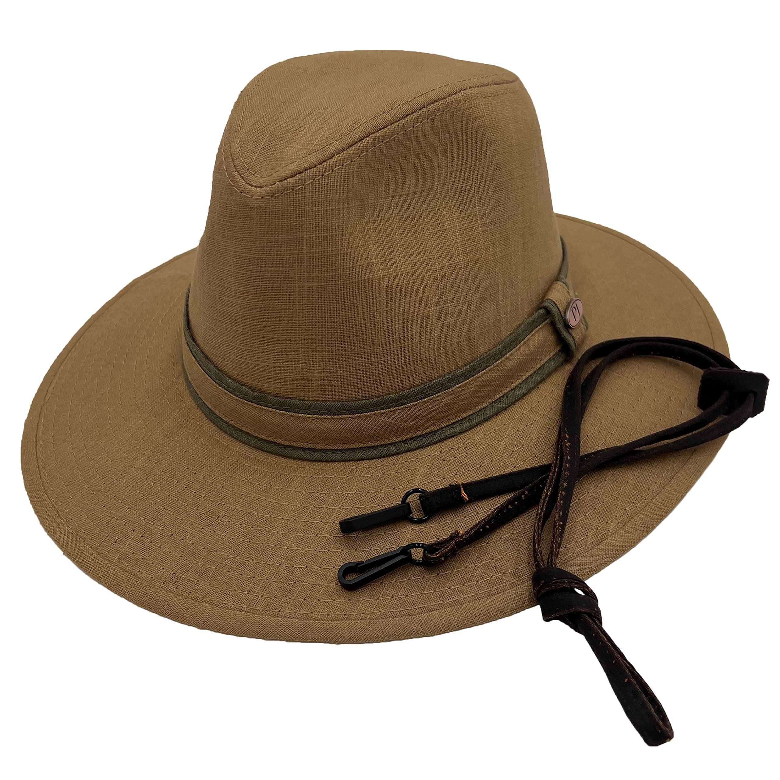 Panama Jack Premium Safari Hat - Signature Collection, Adjustable Chin Cord Strap, 3" Big Brim Sun Protection
