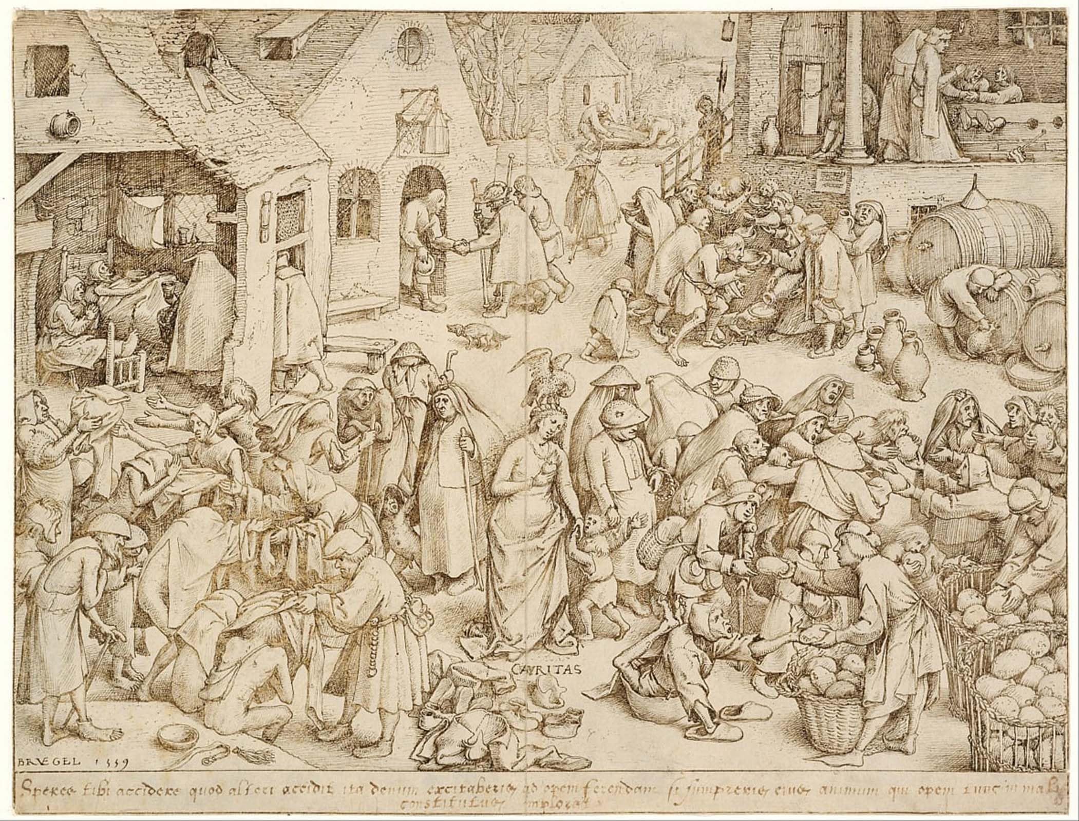 POSTERIIk Famous Print Pop Art Wall Art Graffiti Caritas by Pieter Bruegel the Elder Art Prints for Home Decor 60x90cm