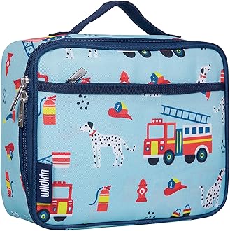 Wildkin Kids Insulated Lunch Box – Durable and Reusable for School & Travel - Firefighters