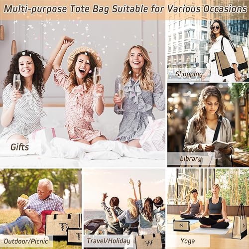 Miniatura 7 de Bolsas de mano con monograma para mujer, bolsa de maquillaje, regalos de cumpleaños para mamá, regalos de dama de honor, bolsas de regalo