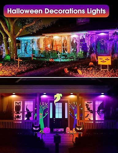 Miniatura 3 de Paquete de 2 bombillas de inundación naranjas y moradas para exteriores, PAR38 bombillas LED moradas de 15 W (equivalente a 100 W) E26 no regulable,