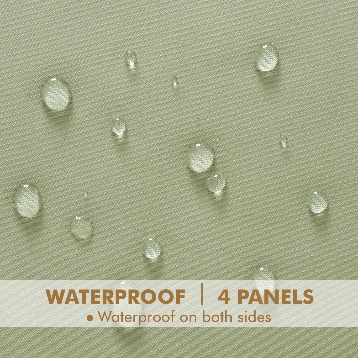 MIULEE Outdoor Curtain for Patio Waterproof, 4 Panels 54 x 84 Inch - Grommet Outside Sheer Curtains for Gazebo/Pergola/Cabana/Porch, Sage Green