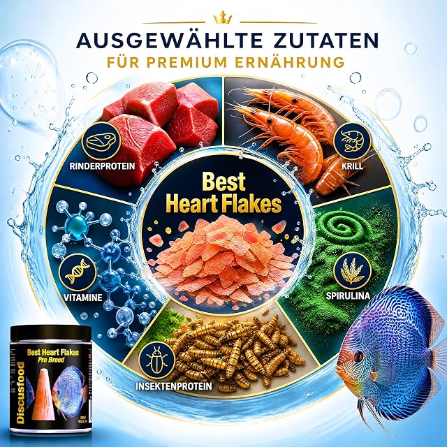 Foto 8 de 8 de Best Heart Pro Breed Premium - Alimento para pescado en escamas, proteína bovina en copos, con vitaminas…
