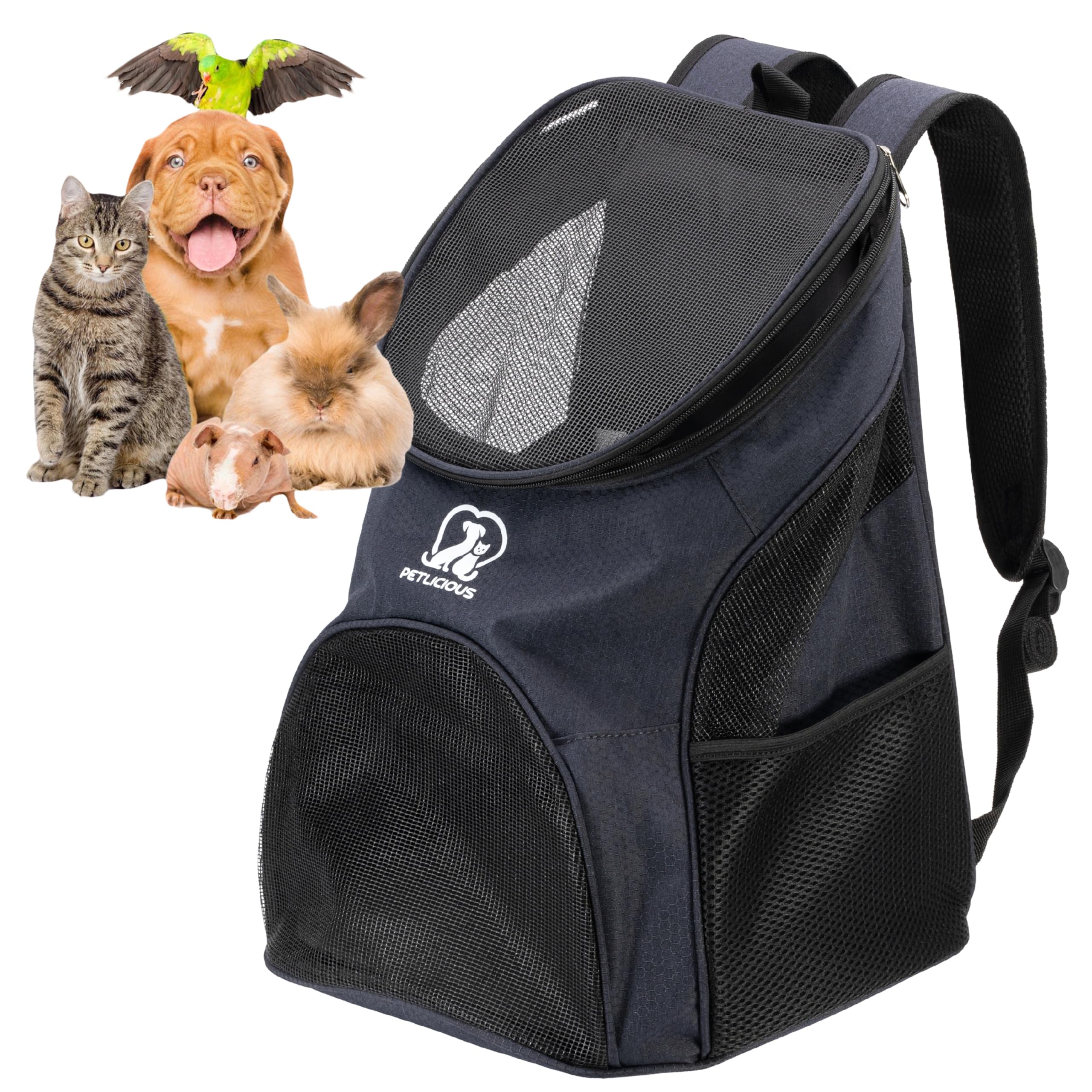 Trasportino morbido per cani e gatti, realizzato in Oxford, poliestere e nylon resistenti, Traspirante, sicuro e confortevole, con cerniera robusta, Ideale per auto e passeggiate, nero elegante