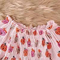 Vista 64 de Traje de bebé recién nacido, lindo mameluco de manga larga fruncido, cómodo traje de bebé niña Naranja