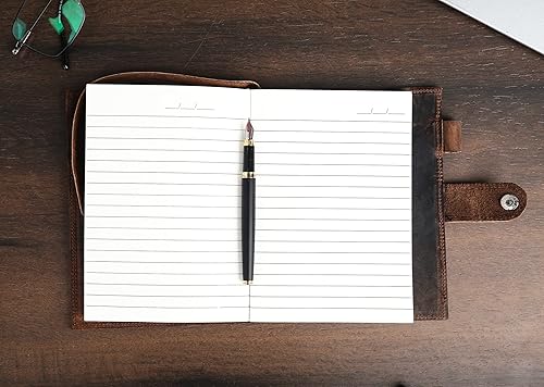 Miniatura 2 de Diario de cuero para hombres y mujeres – Cuaderno de cuero de brújula forrado recargable de alta calidad con bolígrafo, ranura para monedas y