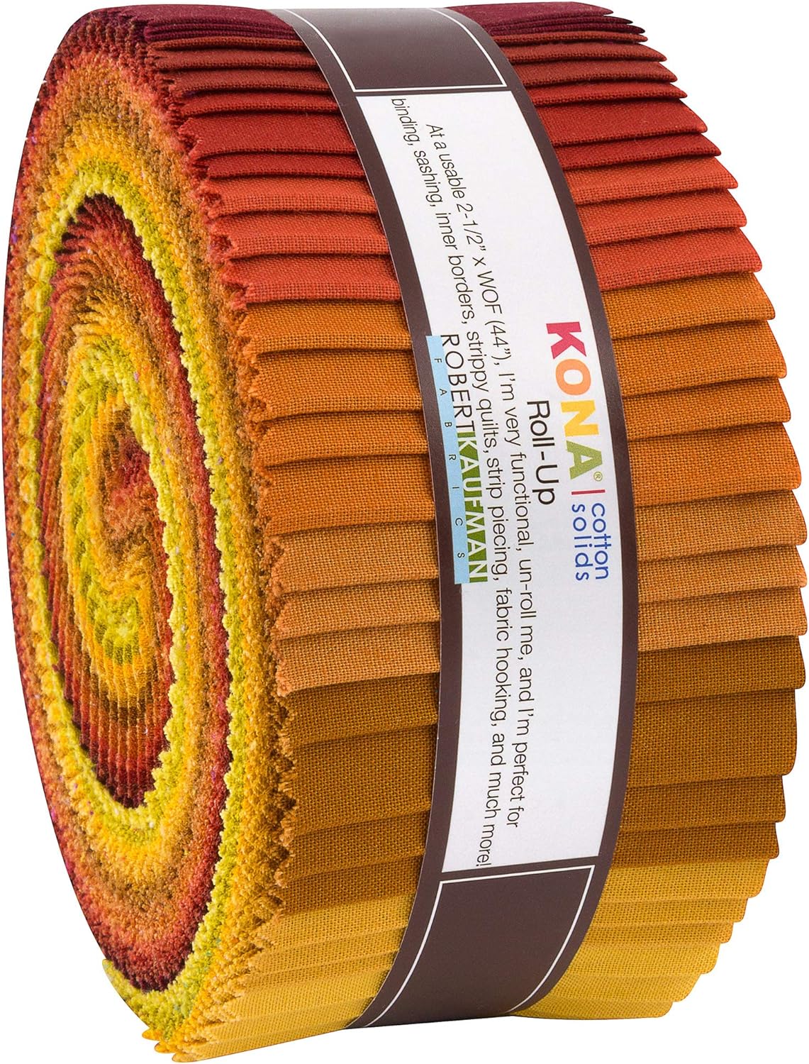Kona Cotton Solids Autumn Hues Roll Up 40 2.5-inch Strips Jelly Roll Robert Kaufman RU-772-40
