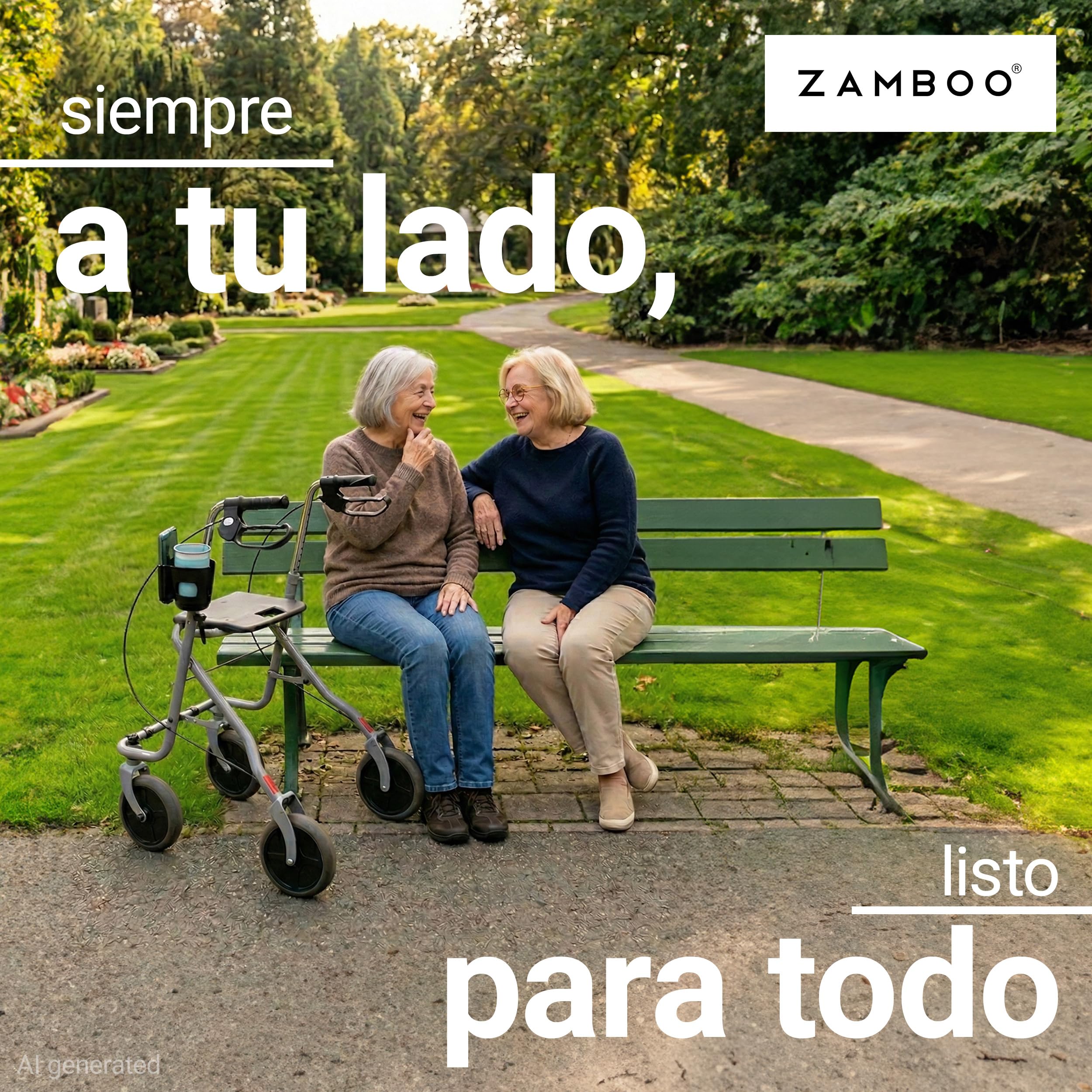 Zamboo Portavasos y Soporte para Movil para Silla de Ruedas, Andador y Ayudas a la Movilidad | Porta Botellas Universal 2 en 1 para Bebidas y Smartphone, Giratorio 360° | Fácil instalación – Negro