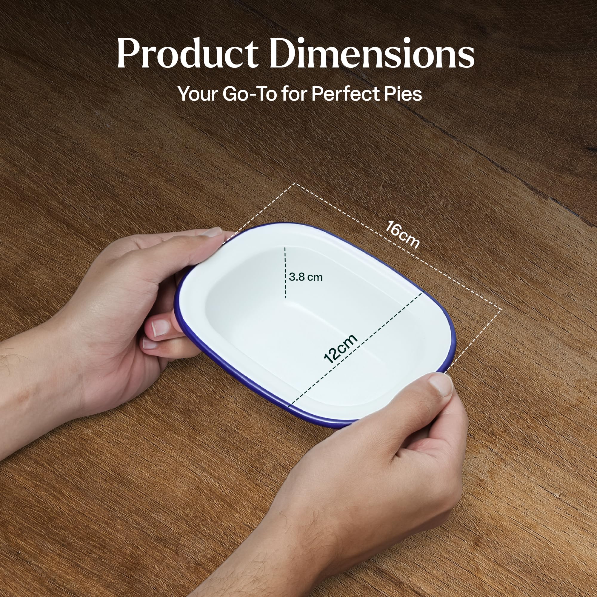 Plat à tarte traditionnel en émail blanc – Moule à pâtisserie rectangulaire pour pudding, steak et plus encore (22 cm x 16 cm x 16 cm x 5 cm) – Passe