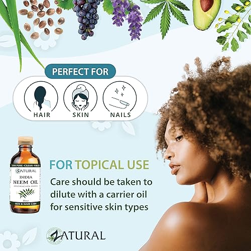 Vista 23 de Zatural Aceite de neem 100% puro, sin diluir, prensado en frío, para cabello, piel y uñas, 32 onzas