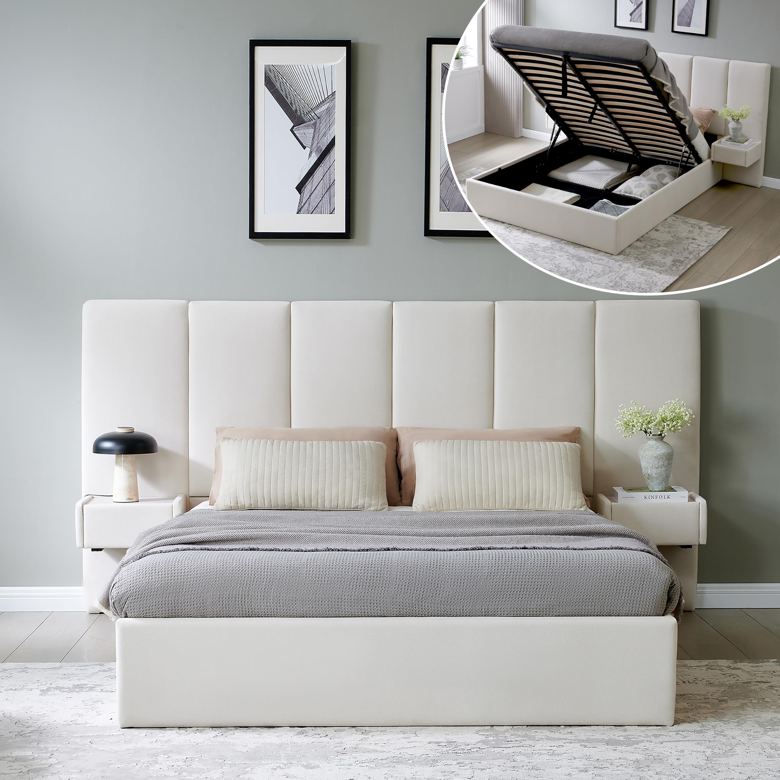 Zanmintaobo Queen Lift Up Storage Bed Frame