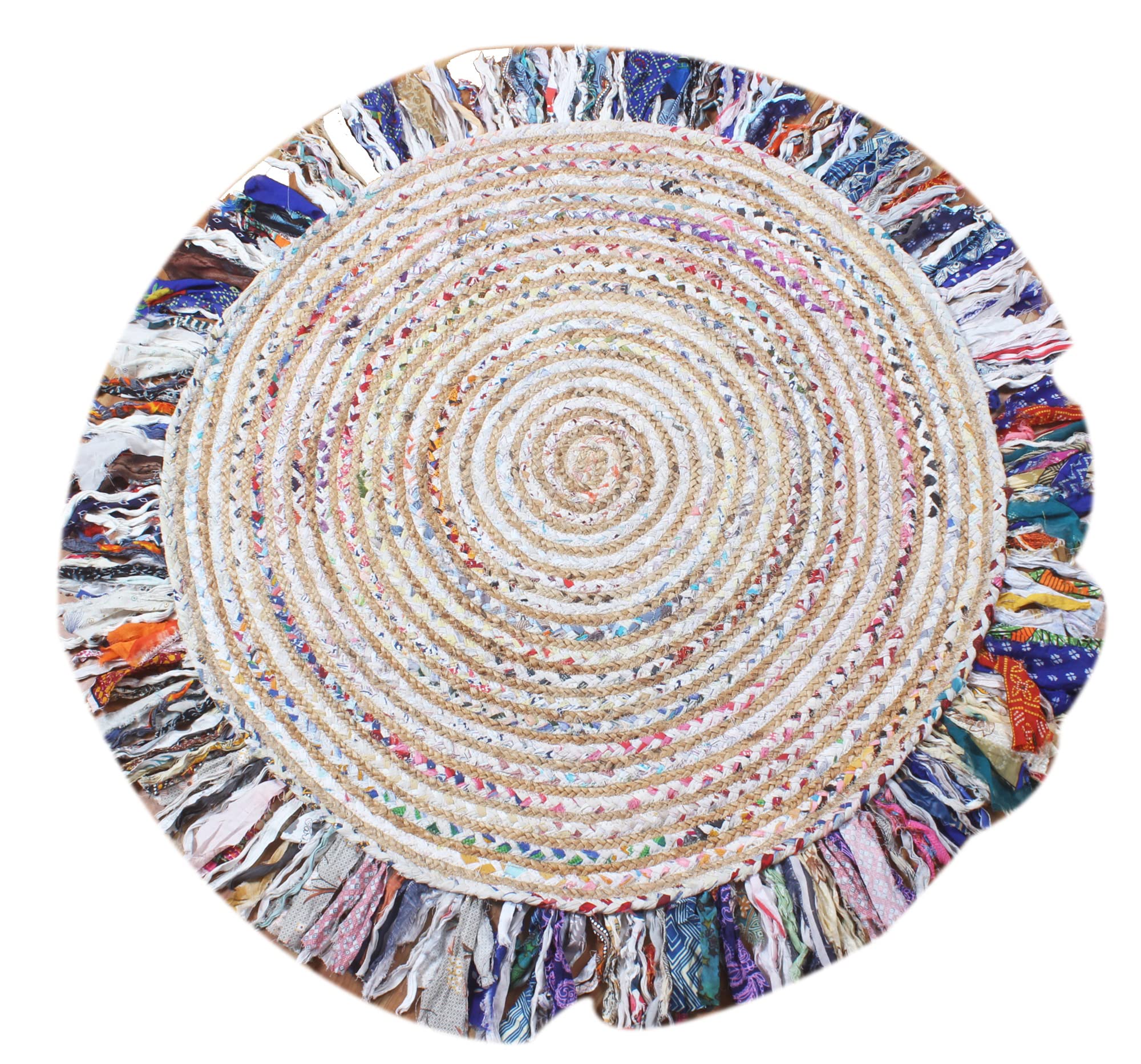 Tapis indien fait à la main grand format 240x240 en coton pour salon et bureau moderne