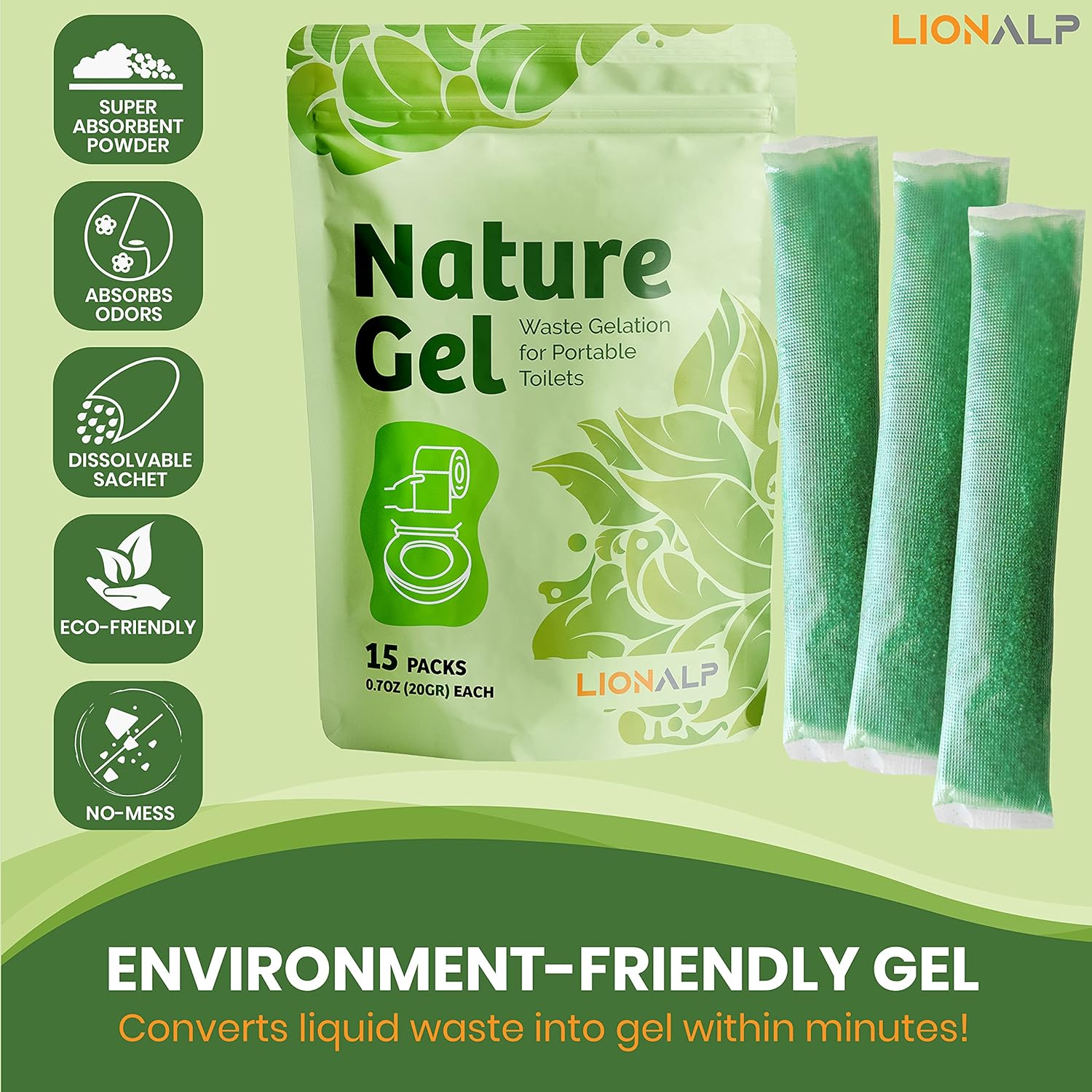 3 PK - Nature Gel for Portable Emergency Toilet | Eco-Friendly Urine Absorbent Gelatin for Outdoor & Foldable Port-A-Potty, Rapid Absorb & Gelling Liquid Waste for Camping, Boating & Hiking : Sports & Outdoors