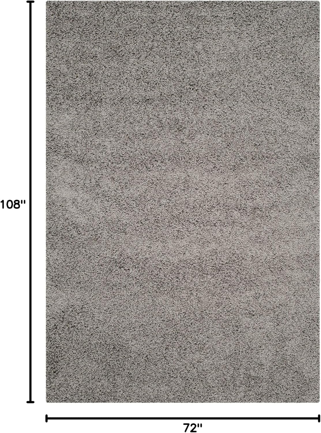 SAFAVIEH Area Rug 6x9 - Athens Shag Collection -Light Grey, Non-Shedding & Easy to Clean, Ideal for Living Room, Bedroom, Dining Space (SGA119F)