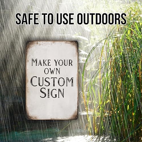 Miniatura 4 de Letrero de metal personalizado de 8 x 12 pulgadas, aspecto antiguo, fondo envejecido, material compuesto de aluminio duradero para uso en exteriores