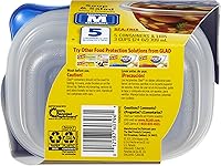 Vista 2 de GladWare Sopa y Ensalada para Uso Diario, Almacenamiento Rectangular Mediano, Estándar, 24 Onzas, Juego de 5