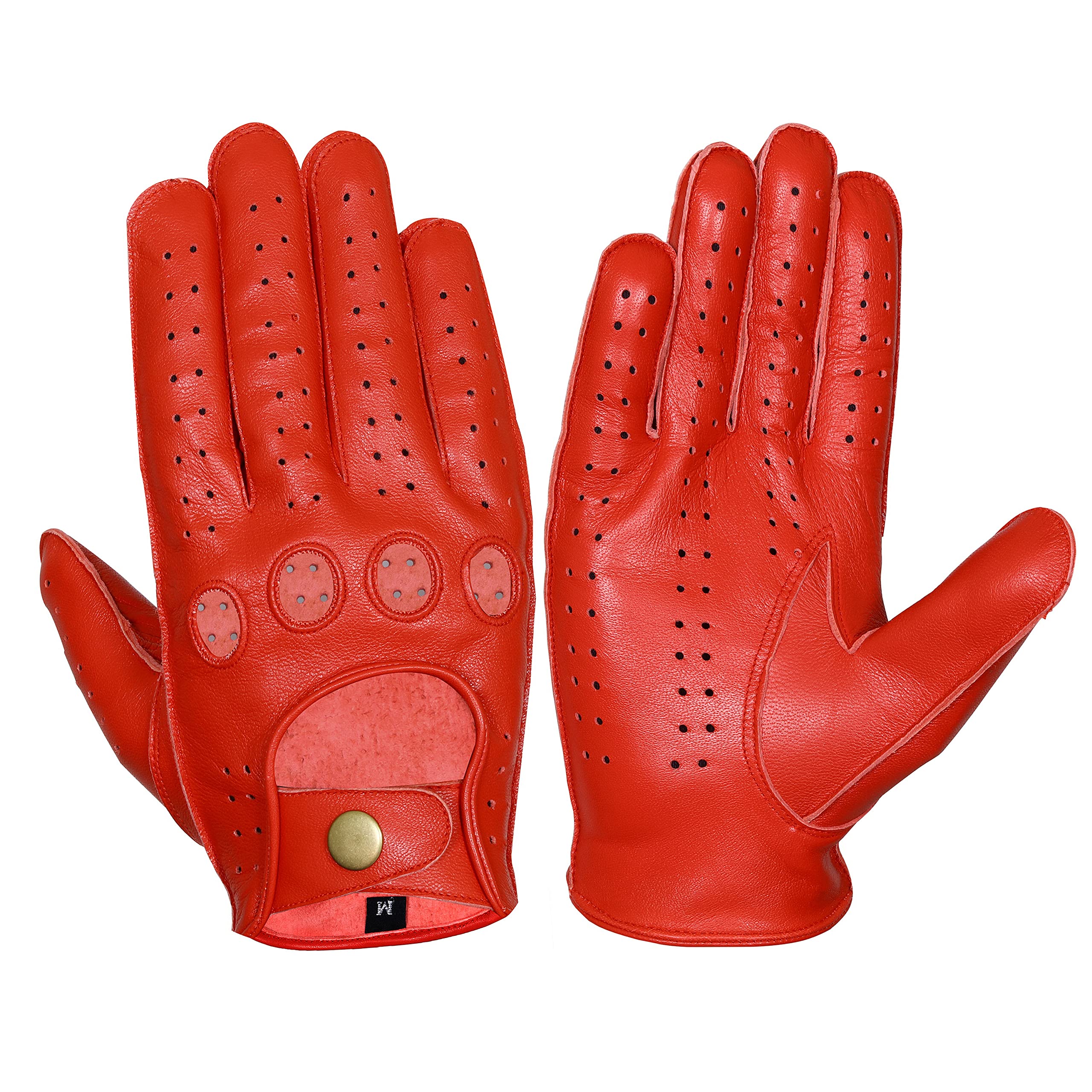 WASPRO Genuine Leather Fashion Gloves, Motorcycle Knuckle Fit Gloves