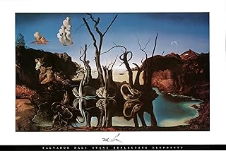 Salvador Dali - Swans Reflecting Elephants Art Print Poster - 36x24