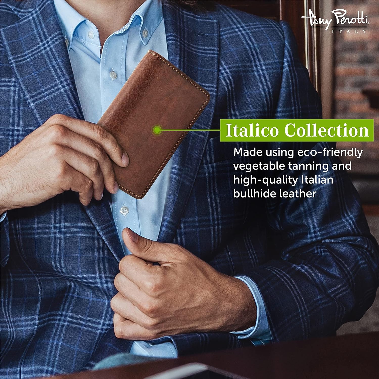 Tony Perotti Italian Leather Business Card Holder for Men and Women - Eco-Friendly Vegetable-Tanned Full Grain Leather Business Card Wallet Made in Italy - Image 4