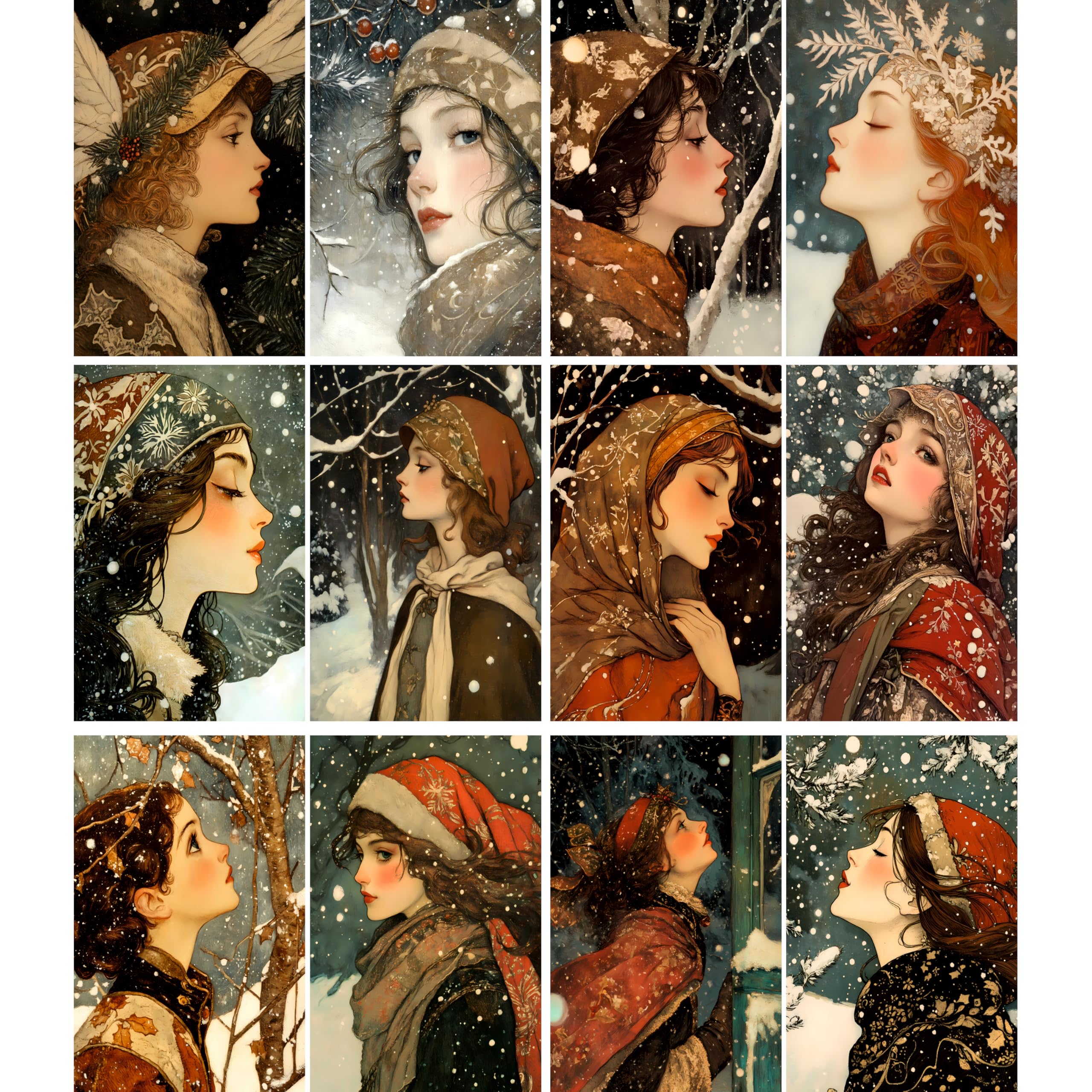 Ethereal Women Reispapier, 20,3 x 26,7 cm (A4), 6 Stück, 6 einzigartige Designs, vielseitige Decoupage-Designs für Kunstprojekte und Bastelarbeiten CRAFT KREATIVELY