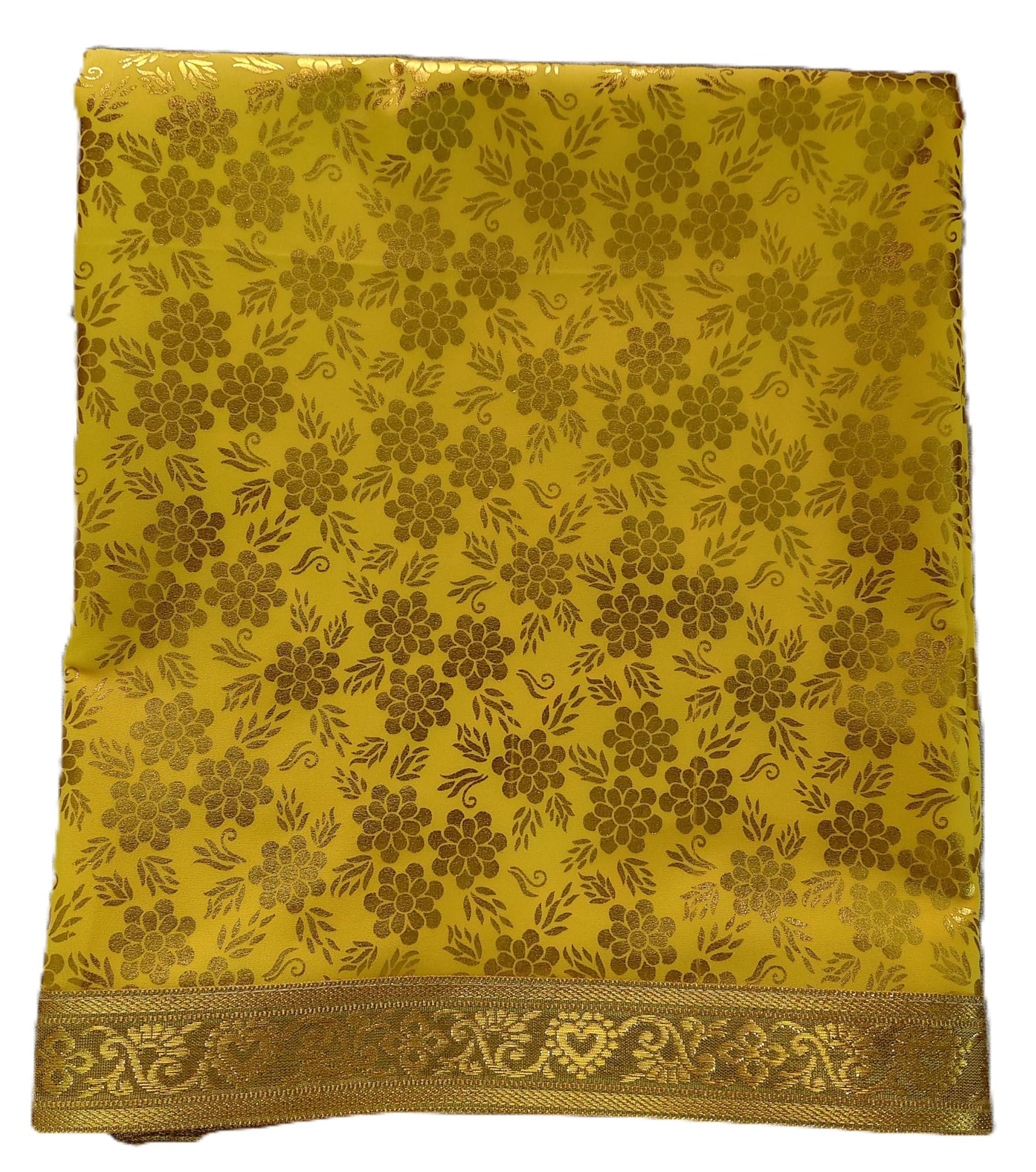 Rumala Sahib Yellow Printed Flowers with gota (4 PEC.)-image-42