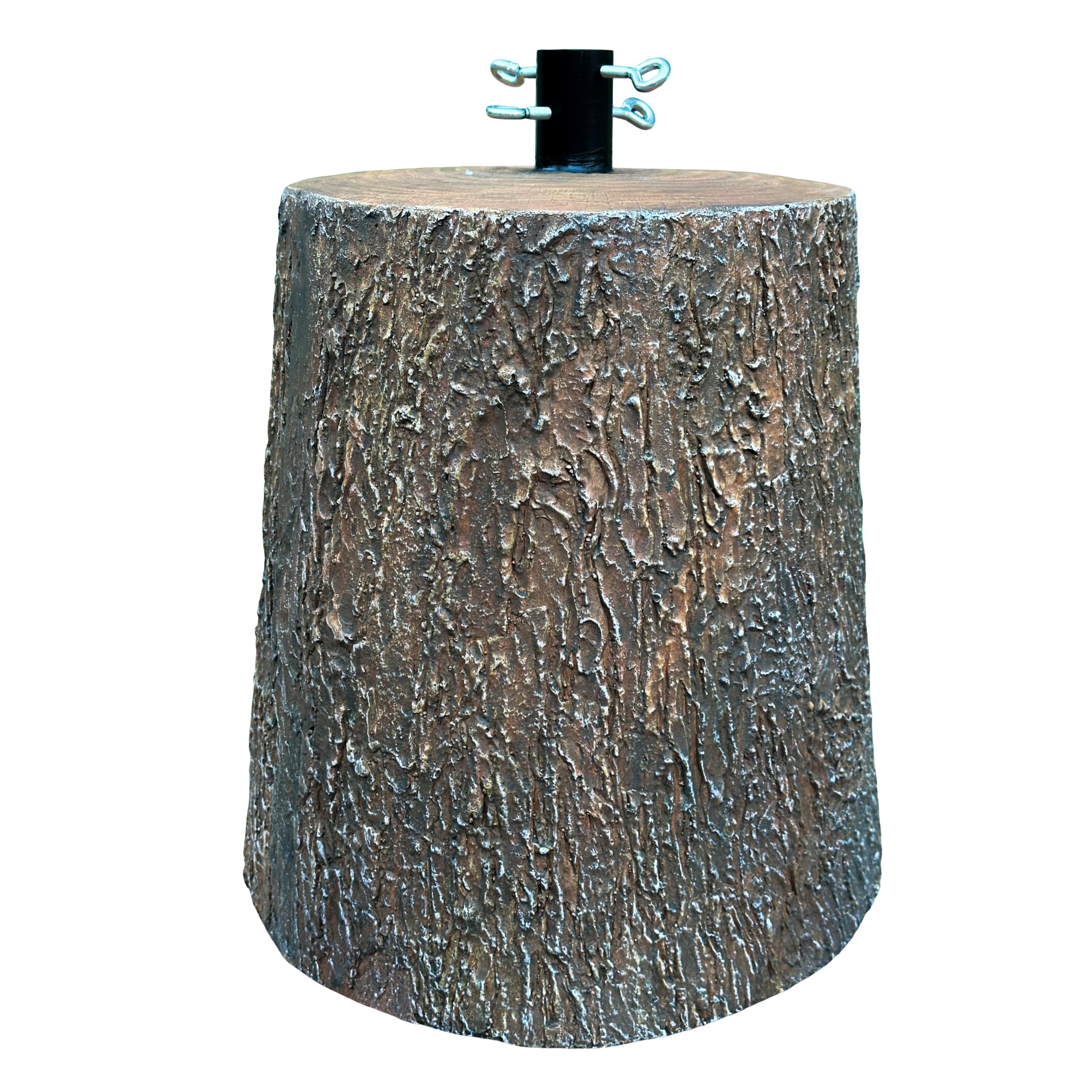 Base Supporto Albero di Natale da 150 a 240h cm - Forma Tronco, Effetto Realistico, Attacco Universale 3,7cm, con Ganci, Attacco di Metallo, Decorazioni, Festività - Vetro Resina