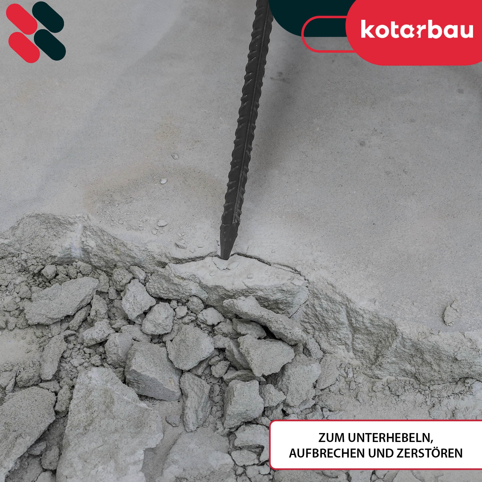 KOTARBAU® Cavalletto 130 cm doppio lato con lama dritta e punta