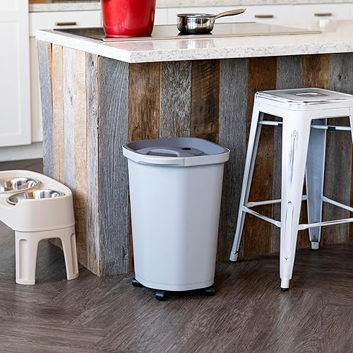 Vista 39 de IRIS USA - Recipiente hermético de 25 libras/33 cuartos de galón. IRIS USA WeatherPro - Contenedor hermético para alimentos para mascotas, con Negro