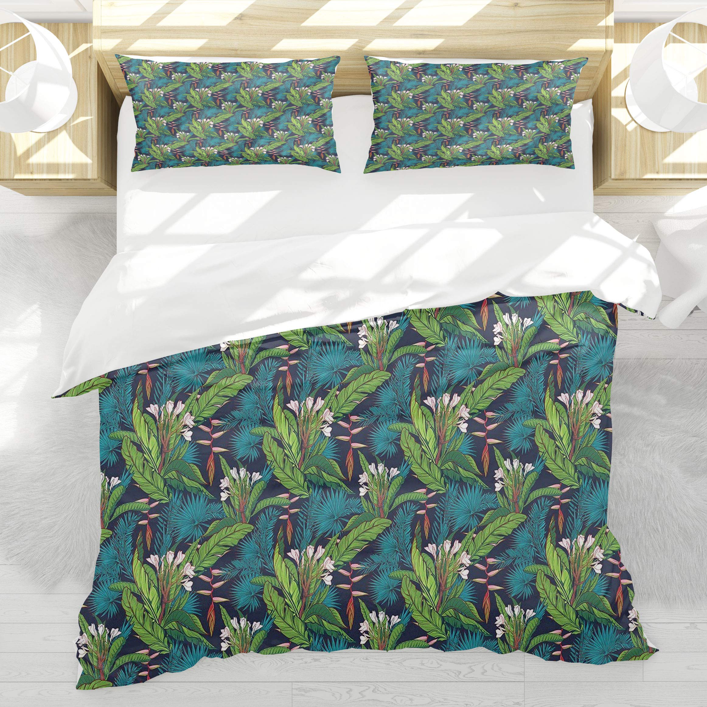Housse de couette 140x200 tropicale pour une chambre style jungle élégante