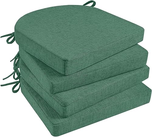 Vista 102 de Basic Beyond Cojines para sillas de comedor, 4 unidades, cojines de espuma viscoelástica con lazos y respaldo antideslizante, almohadillas para Gris