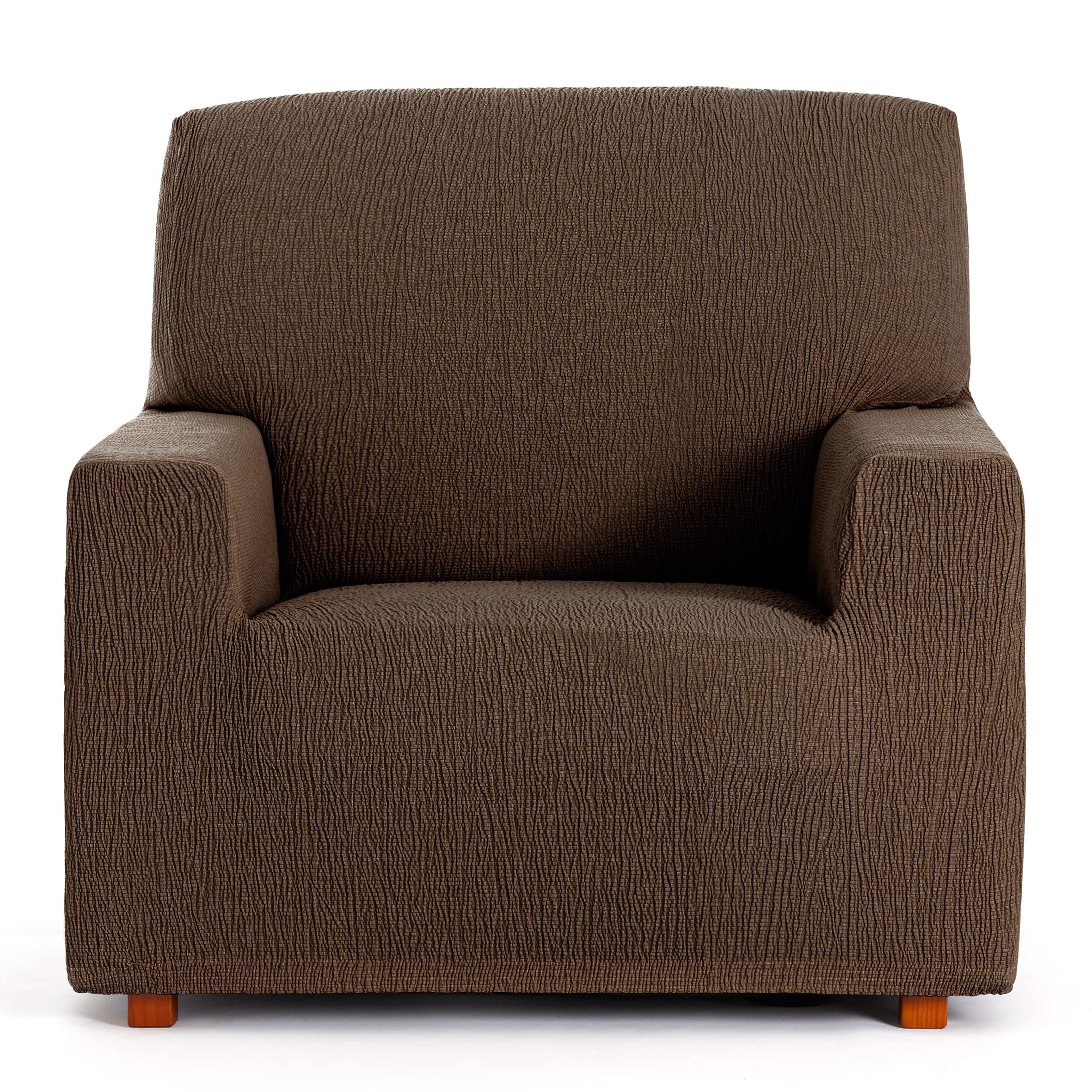 Eysa Llion Sofa Cover, Lycra, Brown 7, 1 Seater
