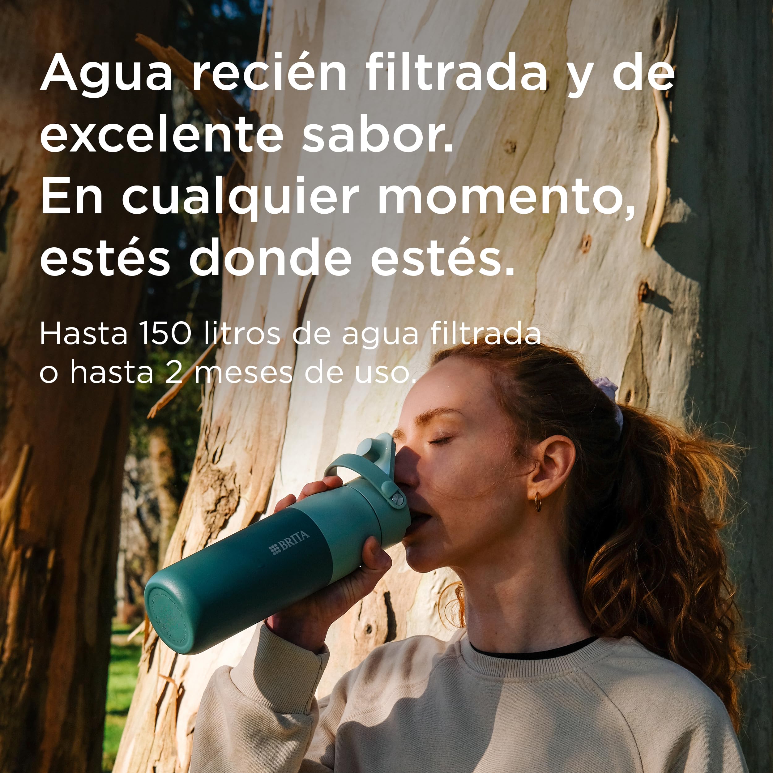 Pack de 3 filtros de recambio BRITA LARQ: Filtros de agua de recambio para botellas filtrantes y botellas BRITA LARQ iQ (680 ml / 1000 ml). Ayudan a reducir microimpurezas