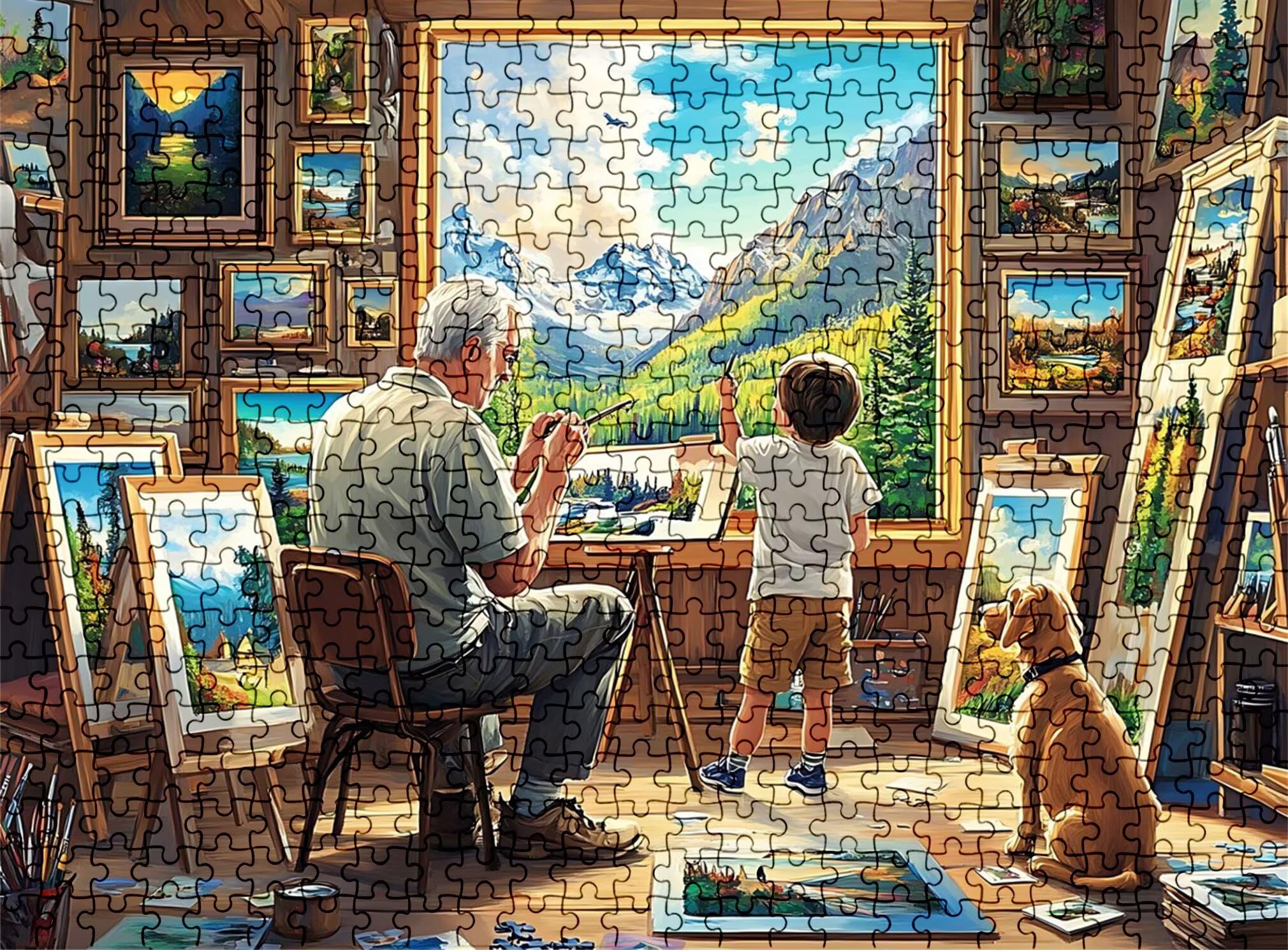 Puzzle 1500 Teile, Holzpuzzle Erwachsene Landschaft Schneebedeckter Berg Impossible Klassische Jigsaw Puzzles 87 x 57 cm, Familien Spiel, Puzzle Stressabbau Denkspiel, Dekor w0-426