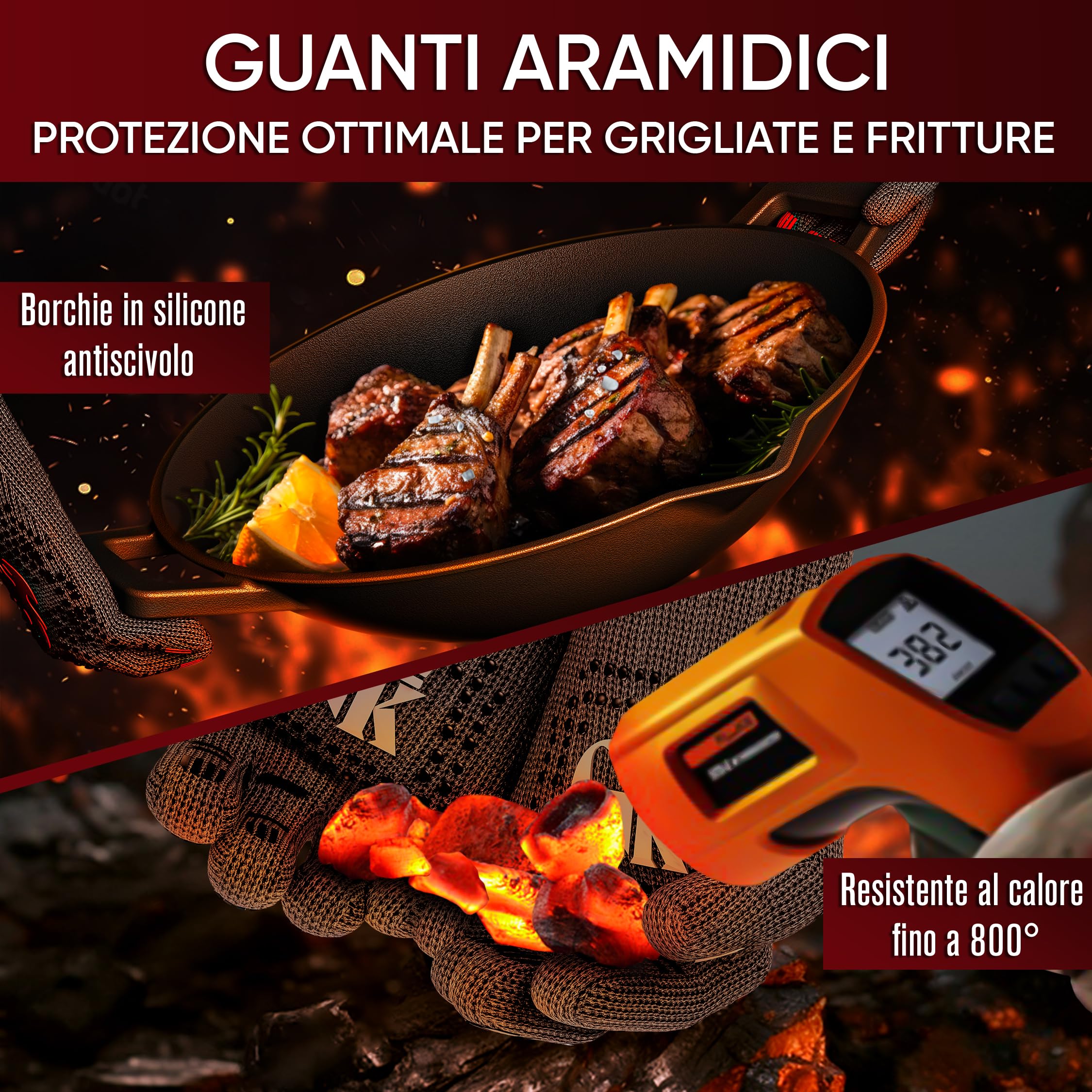 GUSSKÖNIG Wok in Ghisa - 36 cm, Wok Cinese Originale per gas, fornello, Wok Induzione. Include anello in acciaio inox per la pulizia, guanti da grill e libro di ricette-padella ghisa