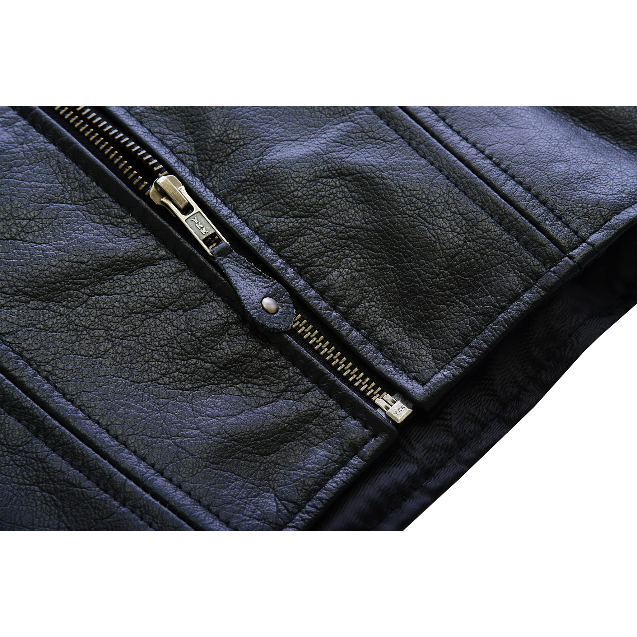 Leatherick Chaleco de cuero para mujer Chaqueta sin mangas de cuero de búfalo de grano superior genuino negro/Chaleco