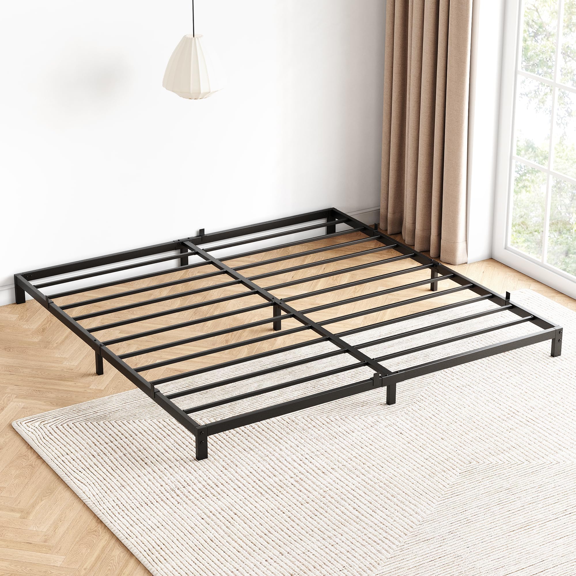 IDEALHOUSE 6 Inch Twin Bed Frame No Box Spring Needed, Low