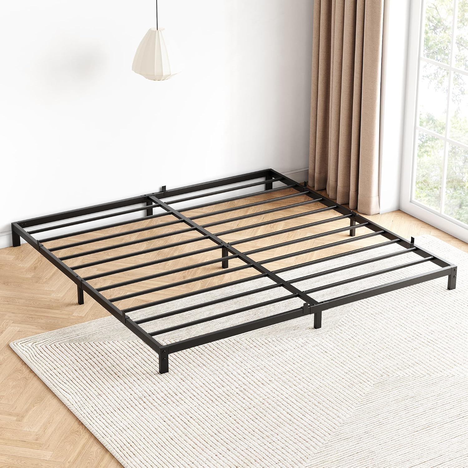 IDEALHOUSE 6 Inch King Bed Frame No Box Spring Needed, Low