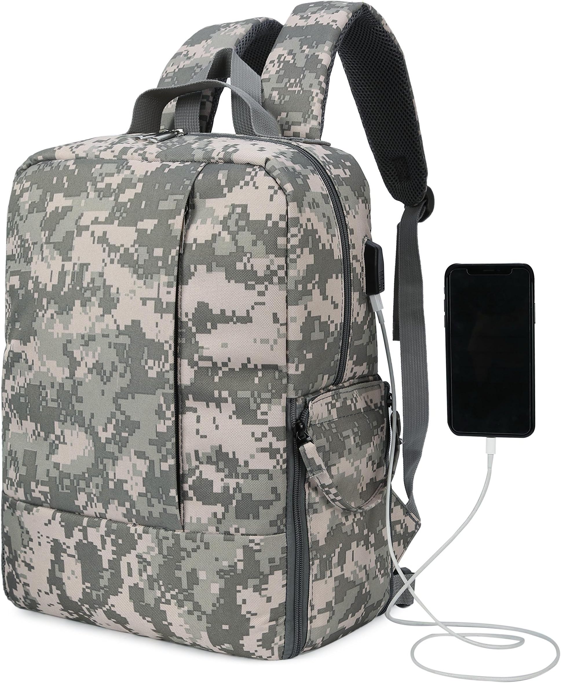 DSLR SLR Camera Backpack for Women Men Waterproof Camera Bag with Laptop for Canon Nikon Sony (Dark Gray)