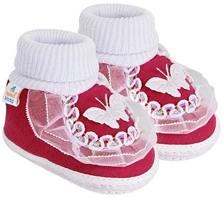 Neska Moda Baby Girls Booties For 0 to 6 Months (Maroon)