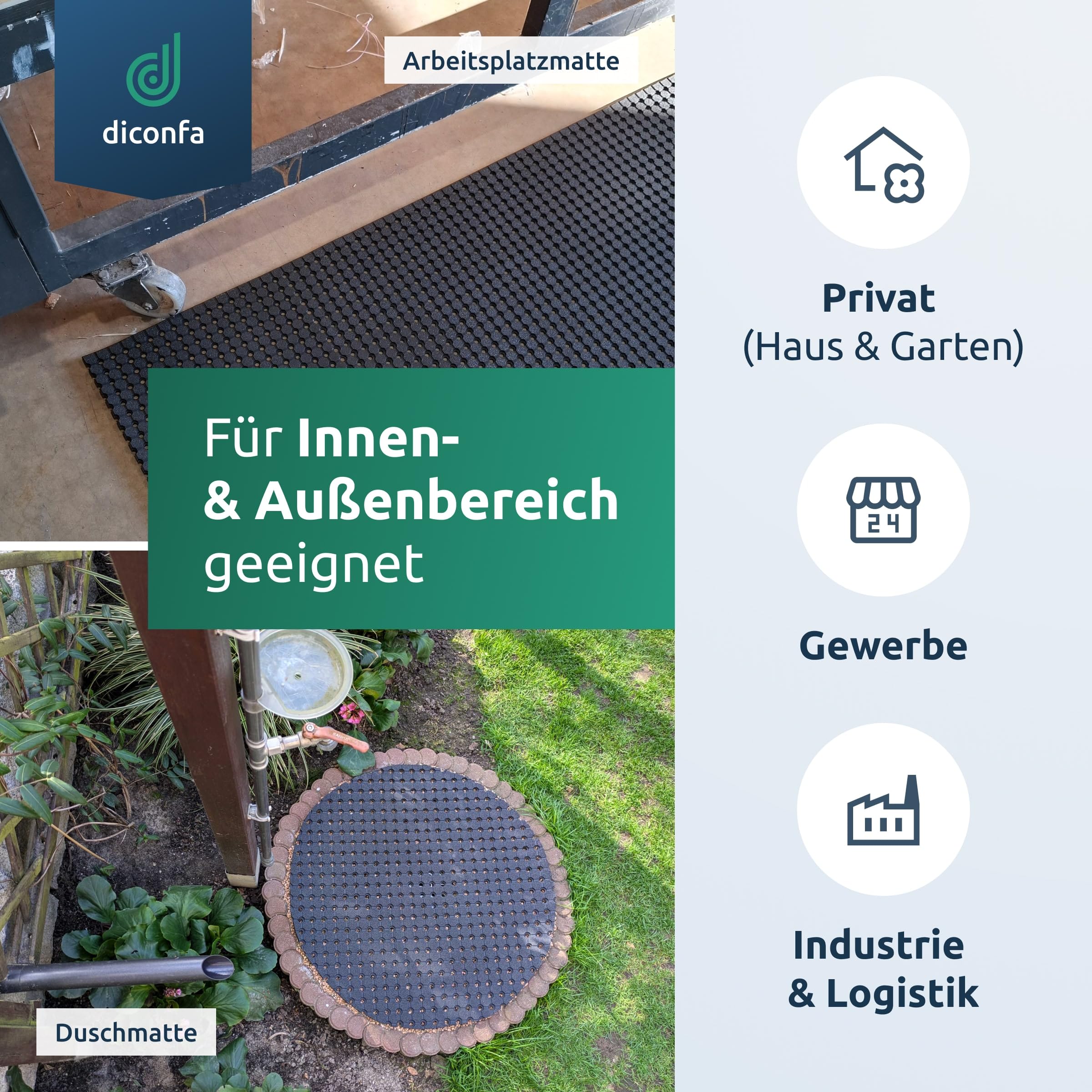 diconfa Tapis en Caoutchouc perforé sur Mesure - Largeur 150 à 1800mm - Longueur 0,15 à 10m - 0,3 m x 3,15 m 30 cm x 315 cm 10mm Fort - Tapis de Piscine Tapis alvéolaire Jardin antidérapant