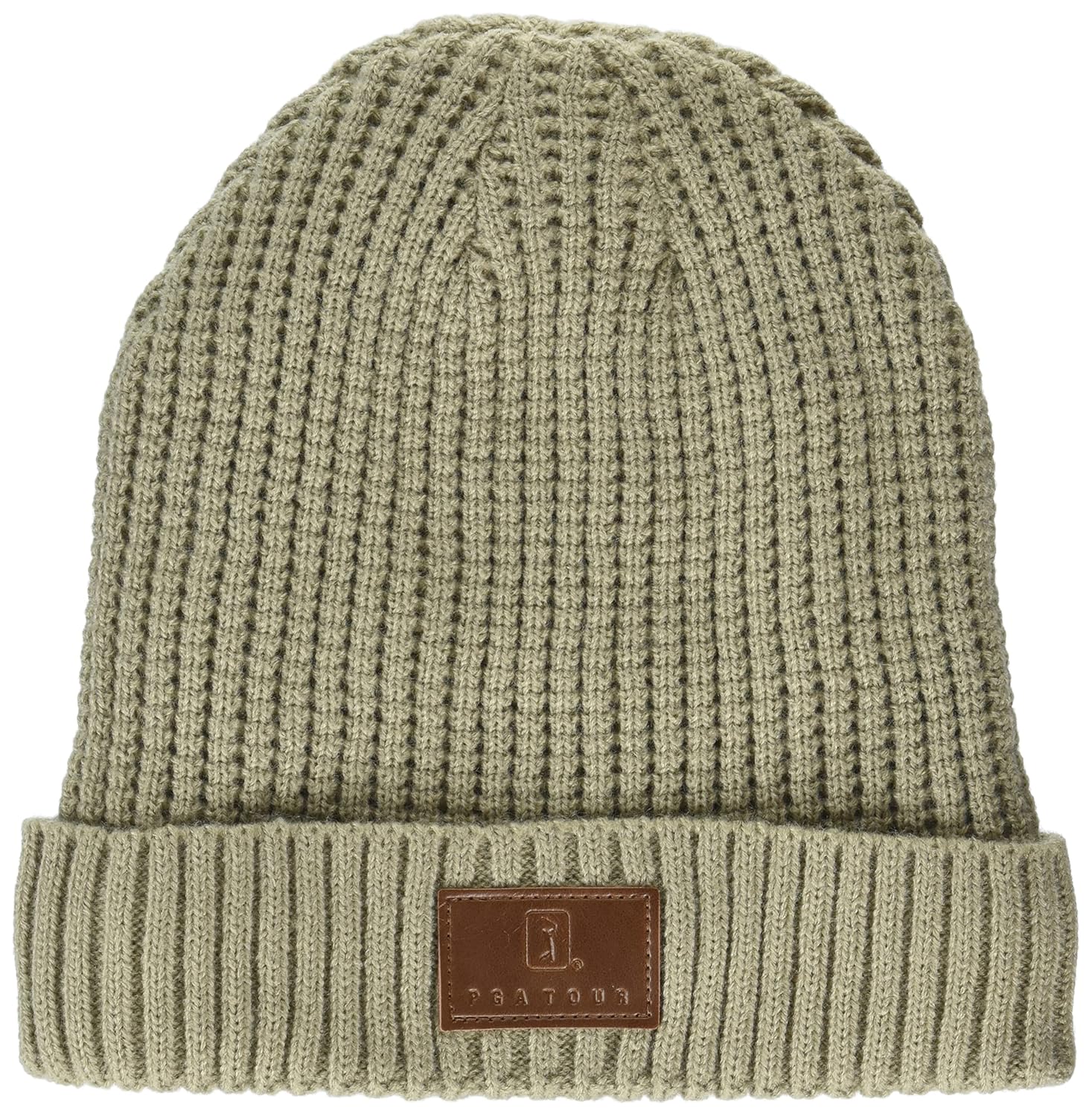 PGA Tour Mens Waffle Knit Beanie Cuffed and Stretch Golf Beanie