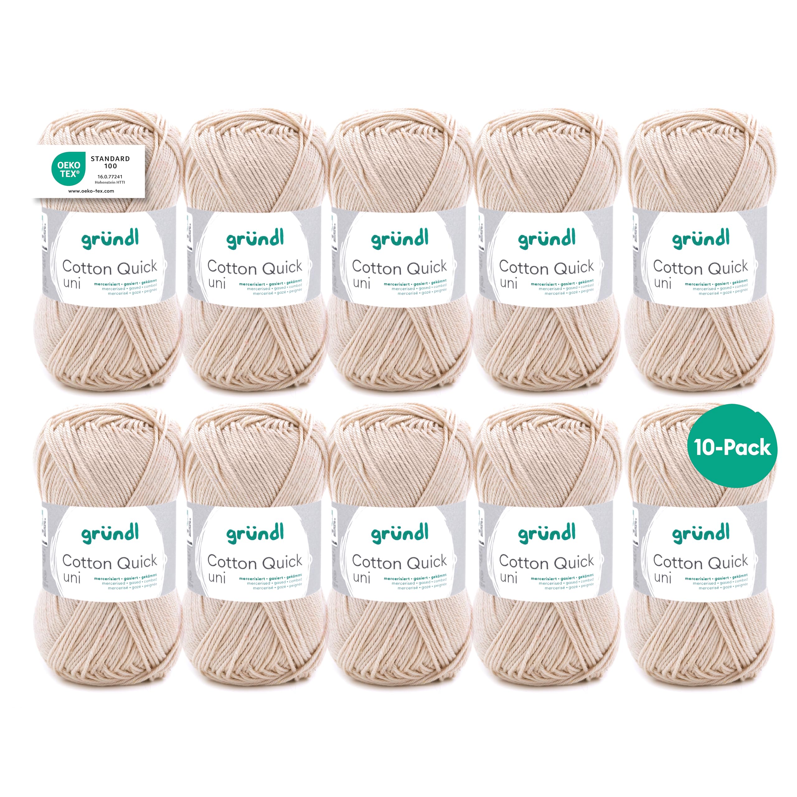 Gründl Value Pack Cotton Quick Yarn, Cotton, sand, 29 x 12 x 7 cm
