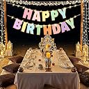 Party Propz Rainbow Theme Happy Birthday Banner For Kids – 2pcs Happy Birthday Jumbo Size Letters Banner with 3M Warm Lights, Brthday Decoration Banner for Boys & Girls (Cardstock) gallery image