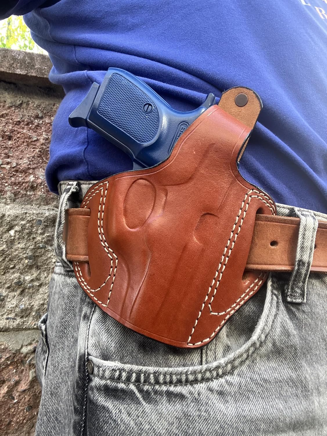 Cal38BTP Leather Belt Custom Holster for Bersa Thunder 380 Plus (R.H)